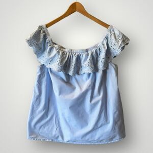 5 for $45 Lane Bryant Top Blouse Shirt Size 14-16 Blue Lace